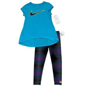 Nike Girls Short Sleeve Tee and Drifit Legging Set - Size 6